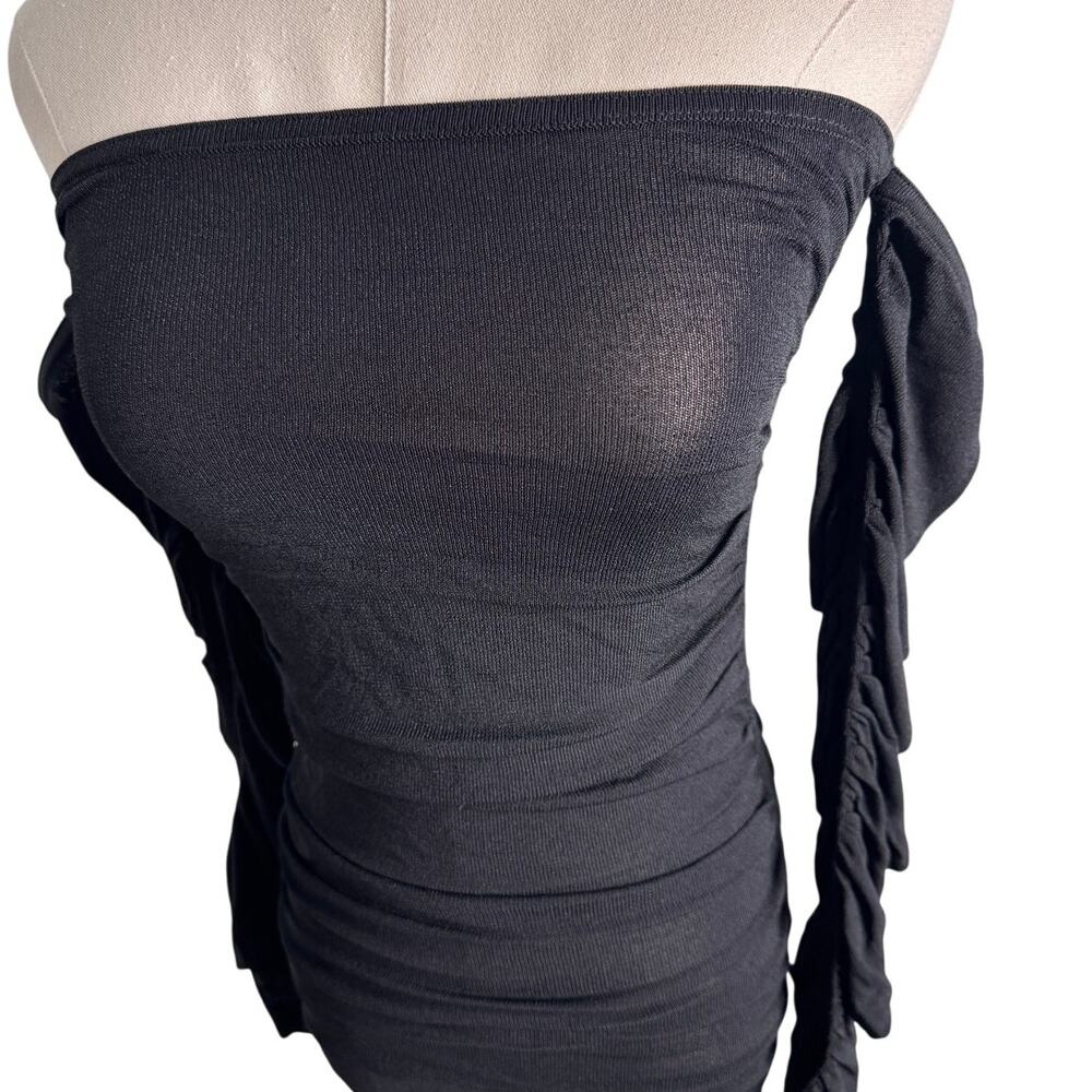 Altuzarra Trikera Off-Shoulder Jersey Maxi Dress sheer long sleeve black size XS - Picture 9 of 16